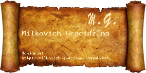 Milkovich Graciána névjegykártya